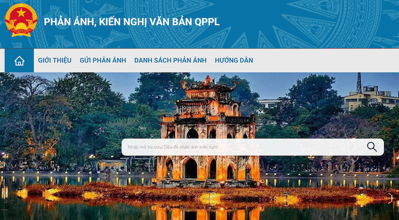 Triển khai Hệ thống thông tin tiếp nhận, xử lý phản ánh, kiến nghị về văn bản quy phạm pháp luật